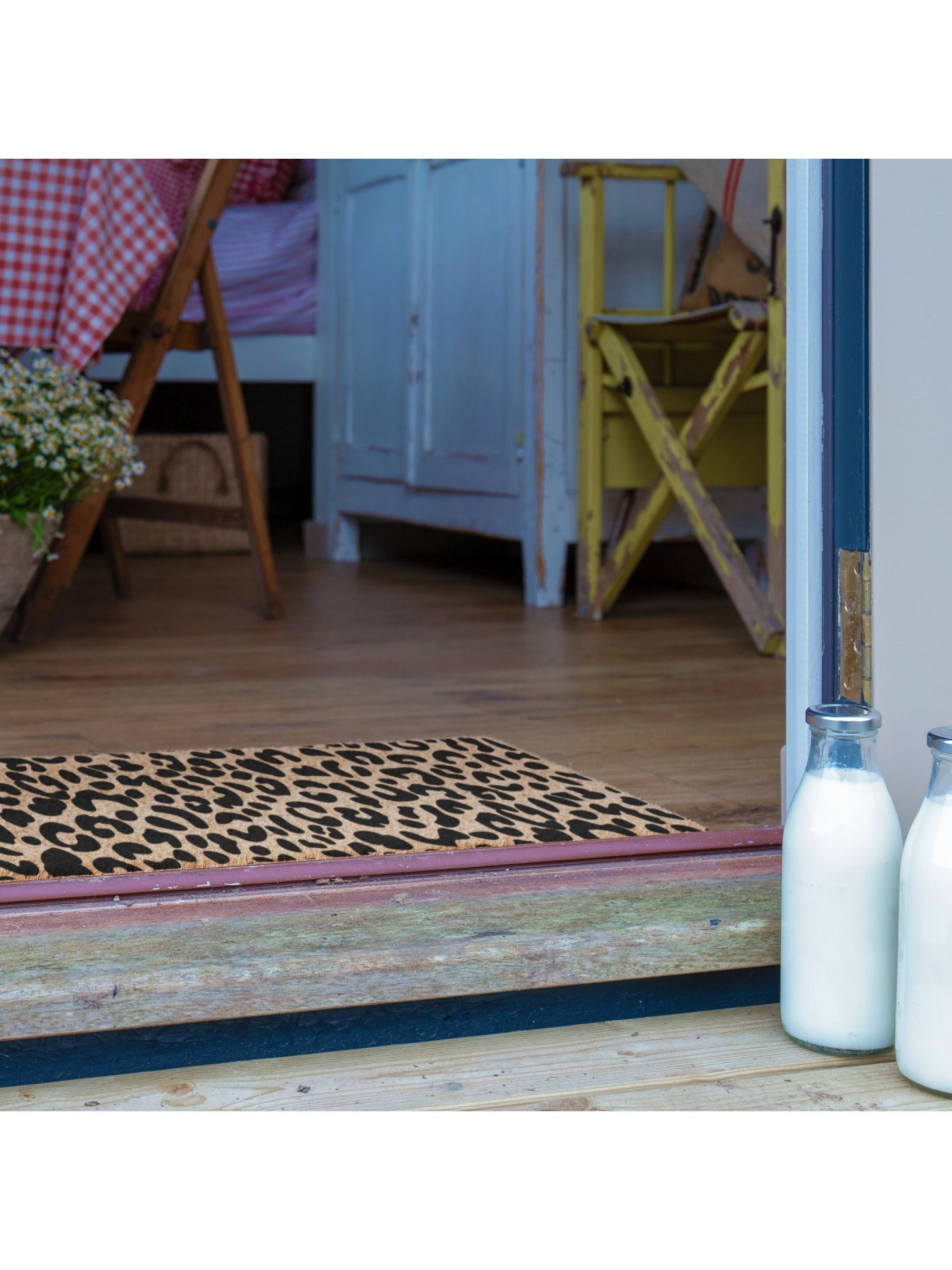 Artsy Mats Patio deurmat met luipaard Print