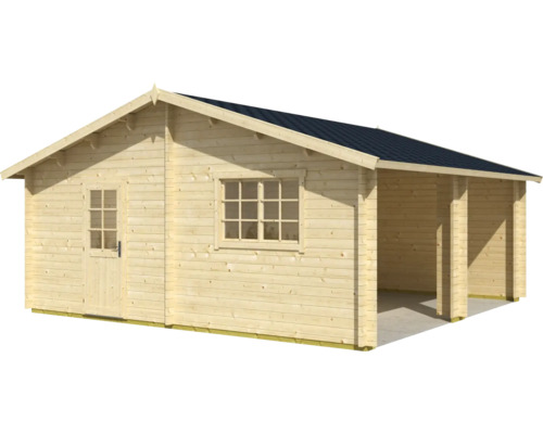 Outdoor Life Falkland dubbele garage zonder deuren, 575 x 575 cm, natuurlijke afwerking