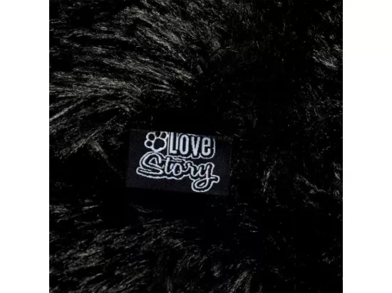 Coussin rectangle en fausse fourrure pour animaux - Noir - L 100 x l 70 cm