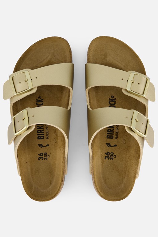 Birkenstock Arizona Slippers goud Imitatieleer