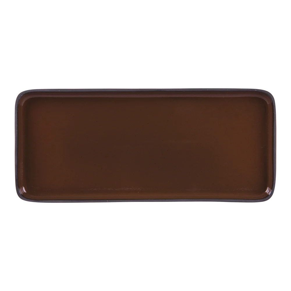 Plat rectangle Tikan 22x12 cm terra Table passion