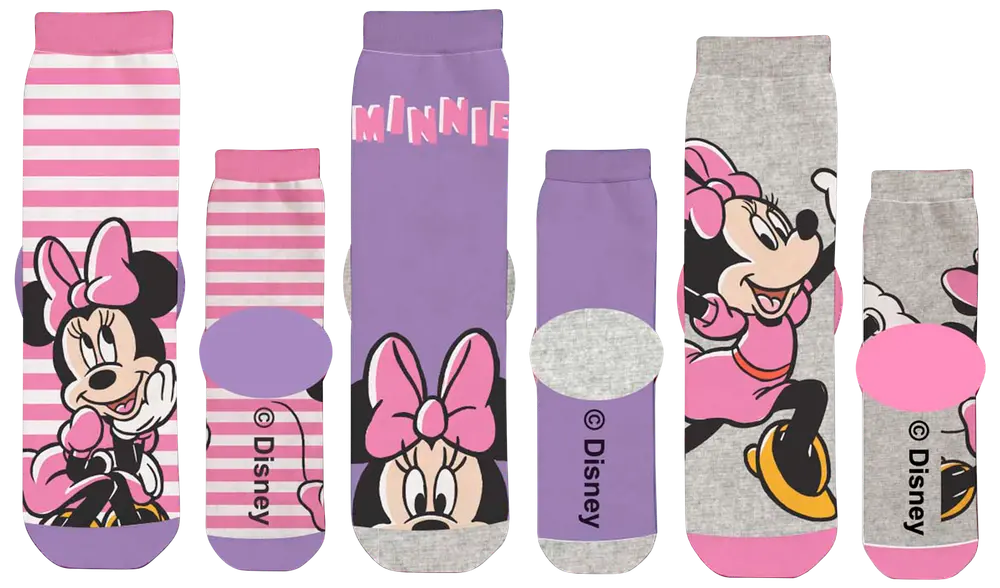 Minnie strømper 3-pak - ass. motiver