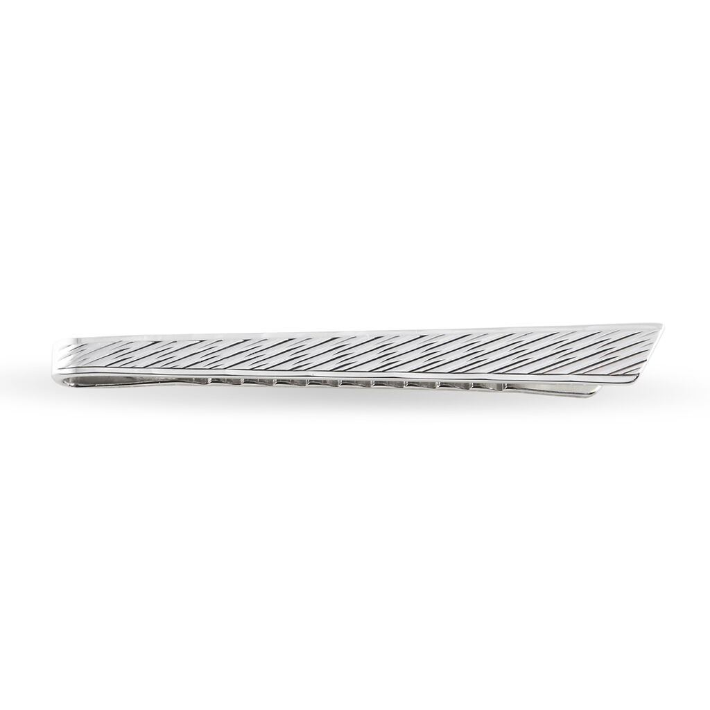 Pince Cravate Devi Argent Blanc