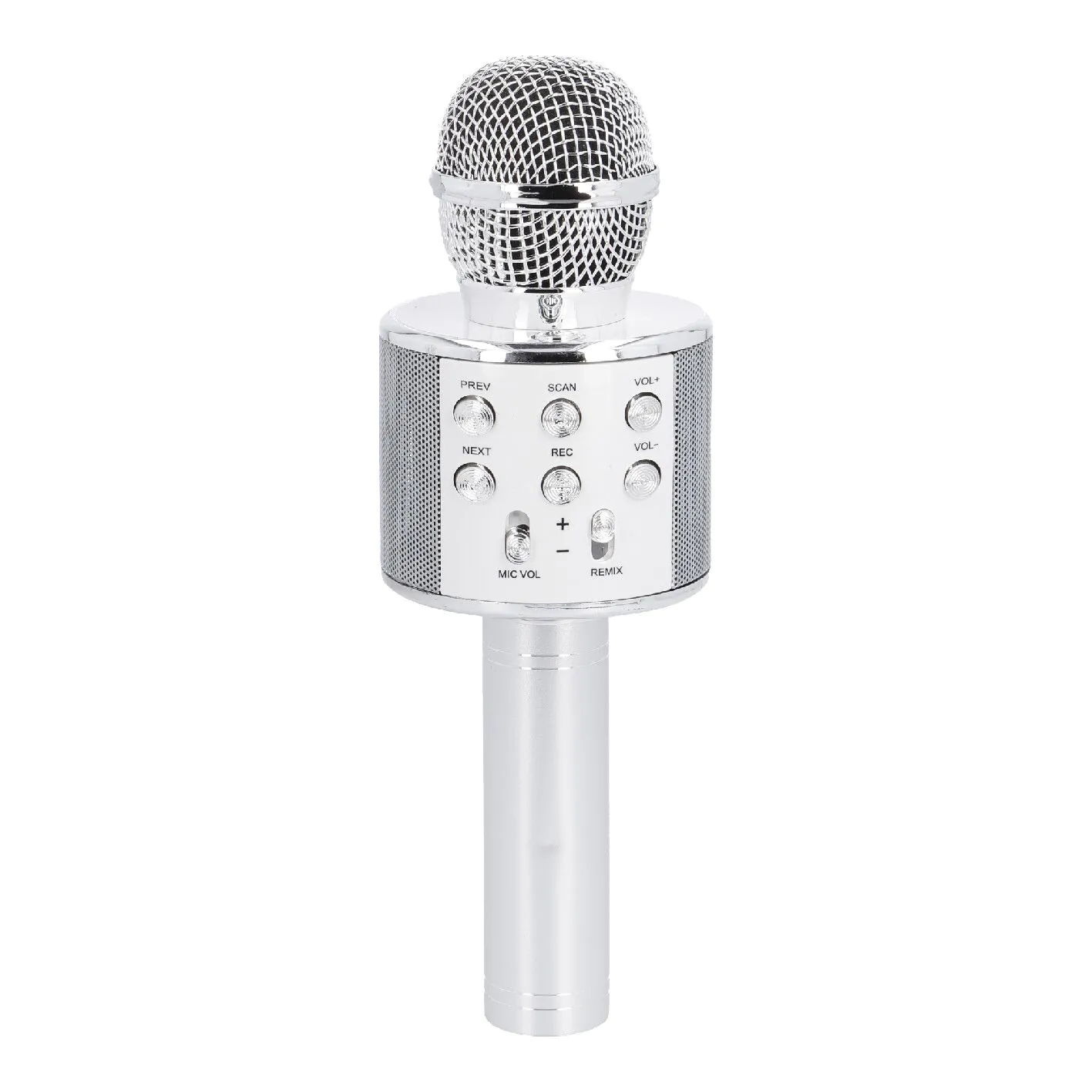 Karaoke Mikrofon, silber, 23 cm