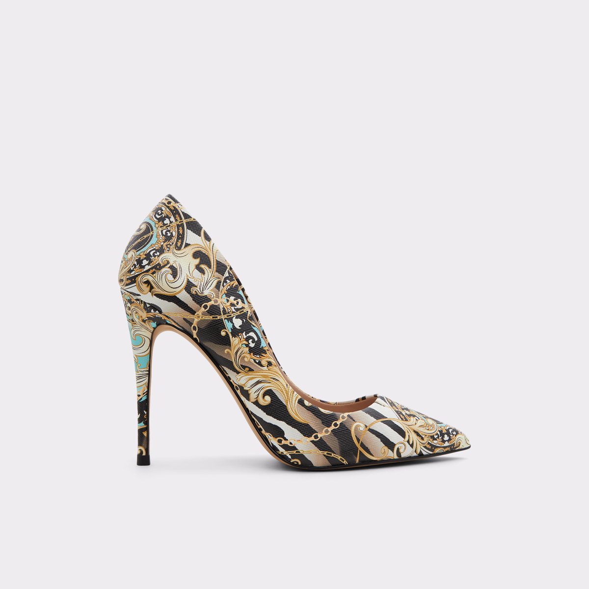 Stessy_ Black Multi Women Pumps