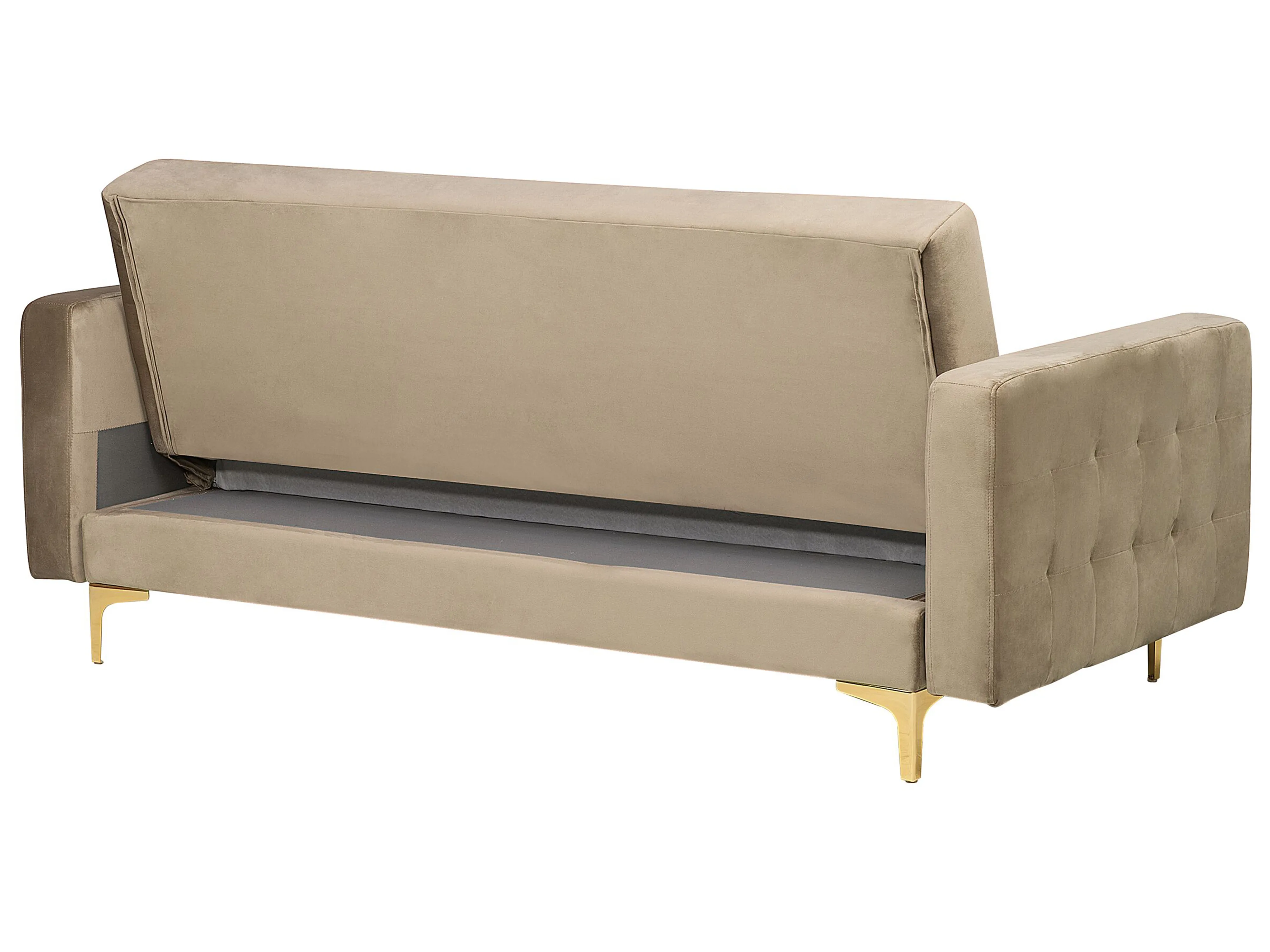 Slaapbank 3-zits ABERDEEN Fluweel Zandbeige