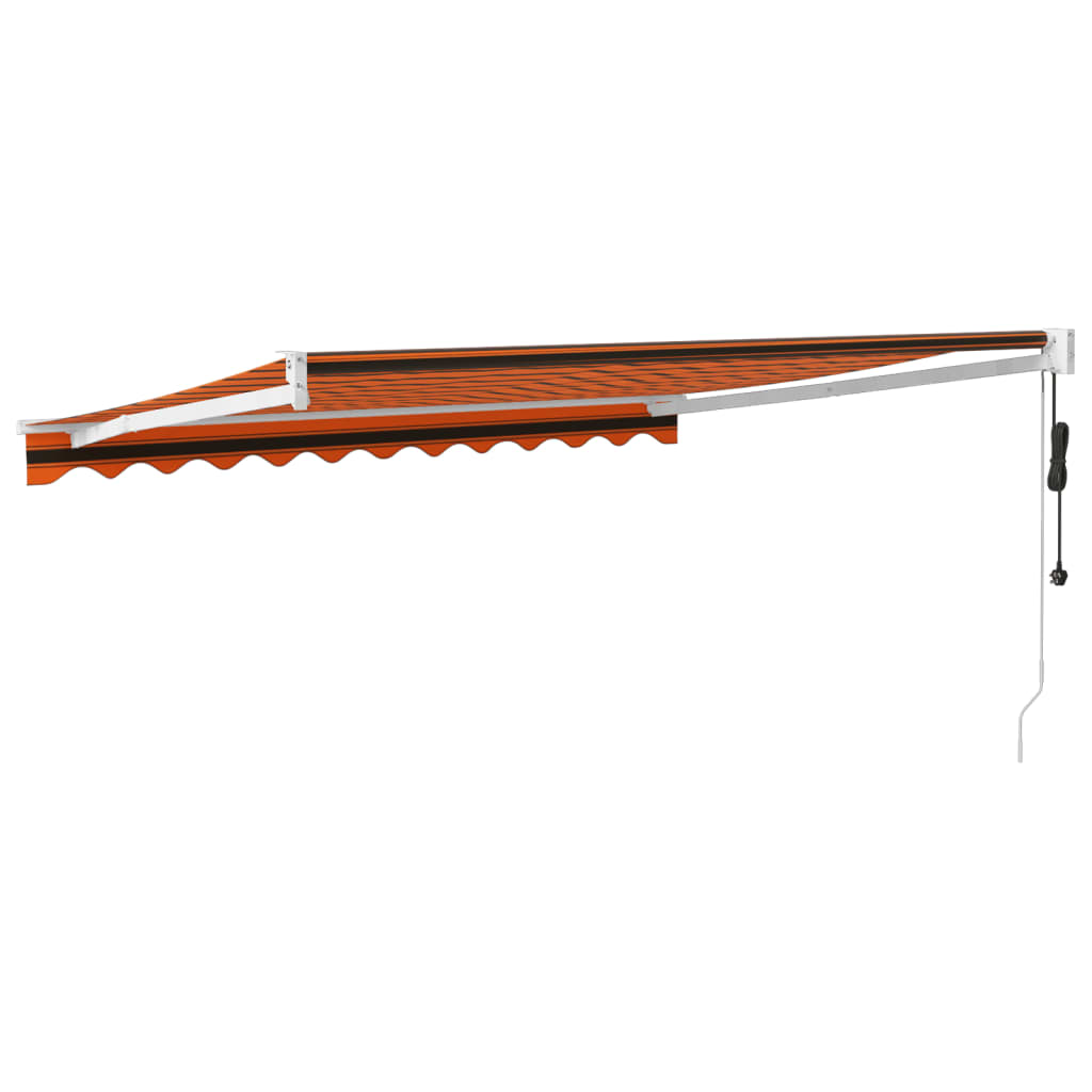 Auvent rétractable automatique orange et marron 3,5x2,5 m