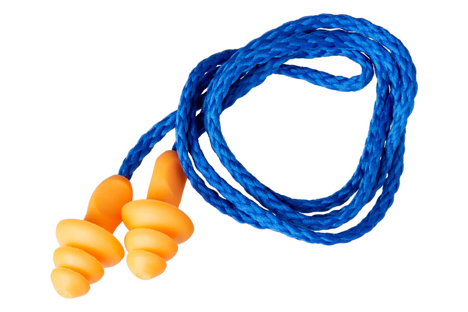 (1 Paar) Gehörschutzstöpsel mit Kordel Ohrstöpsel Anti-Lärm Geräusch Unterdrückung (1271CN) - Orange / Blau