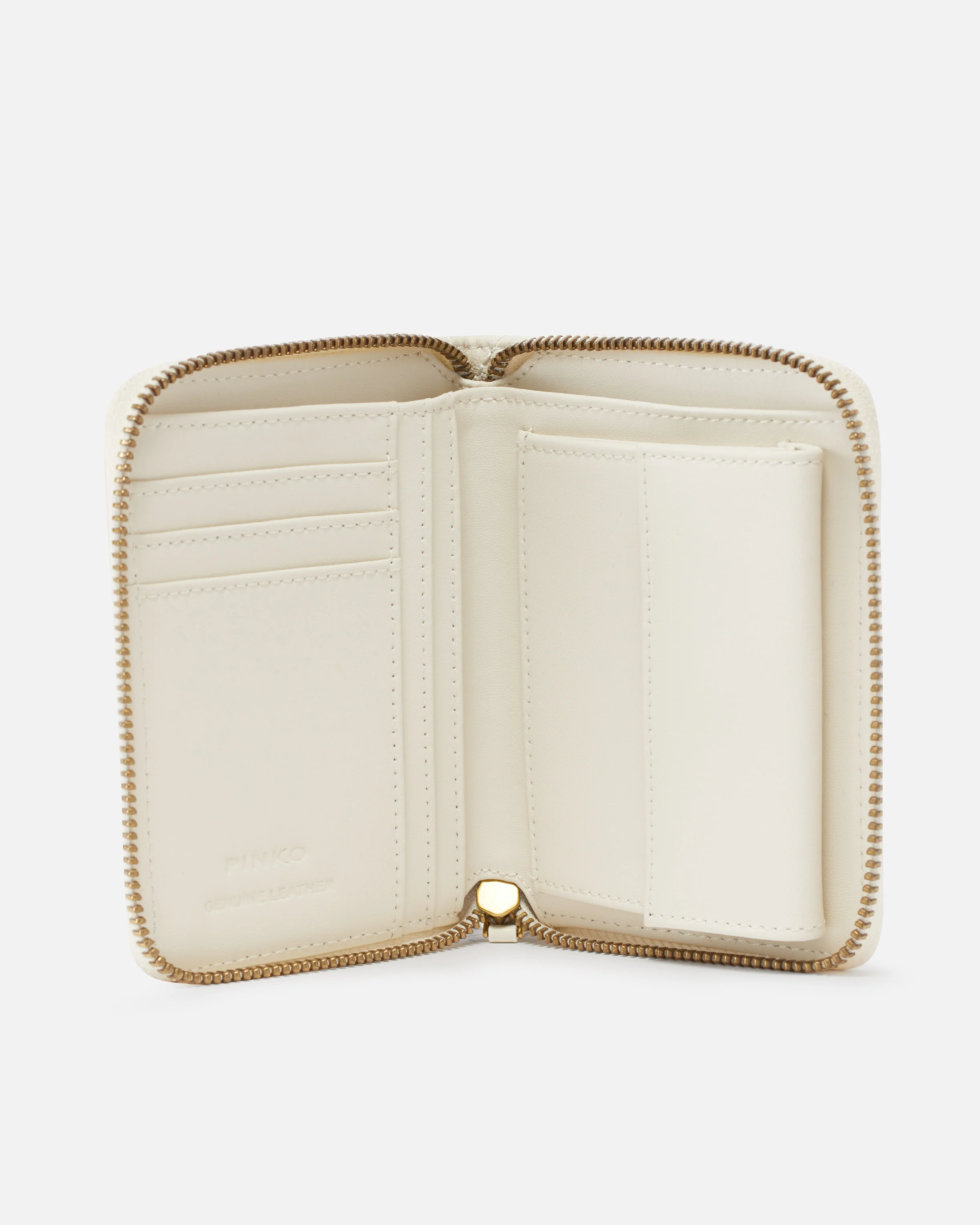 CARRÉ - Portefeuille carré à contour zippé | Blanc