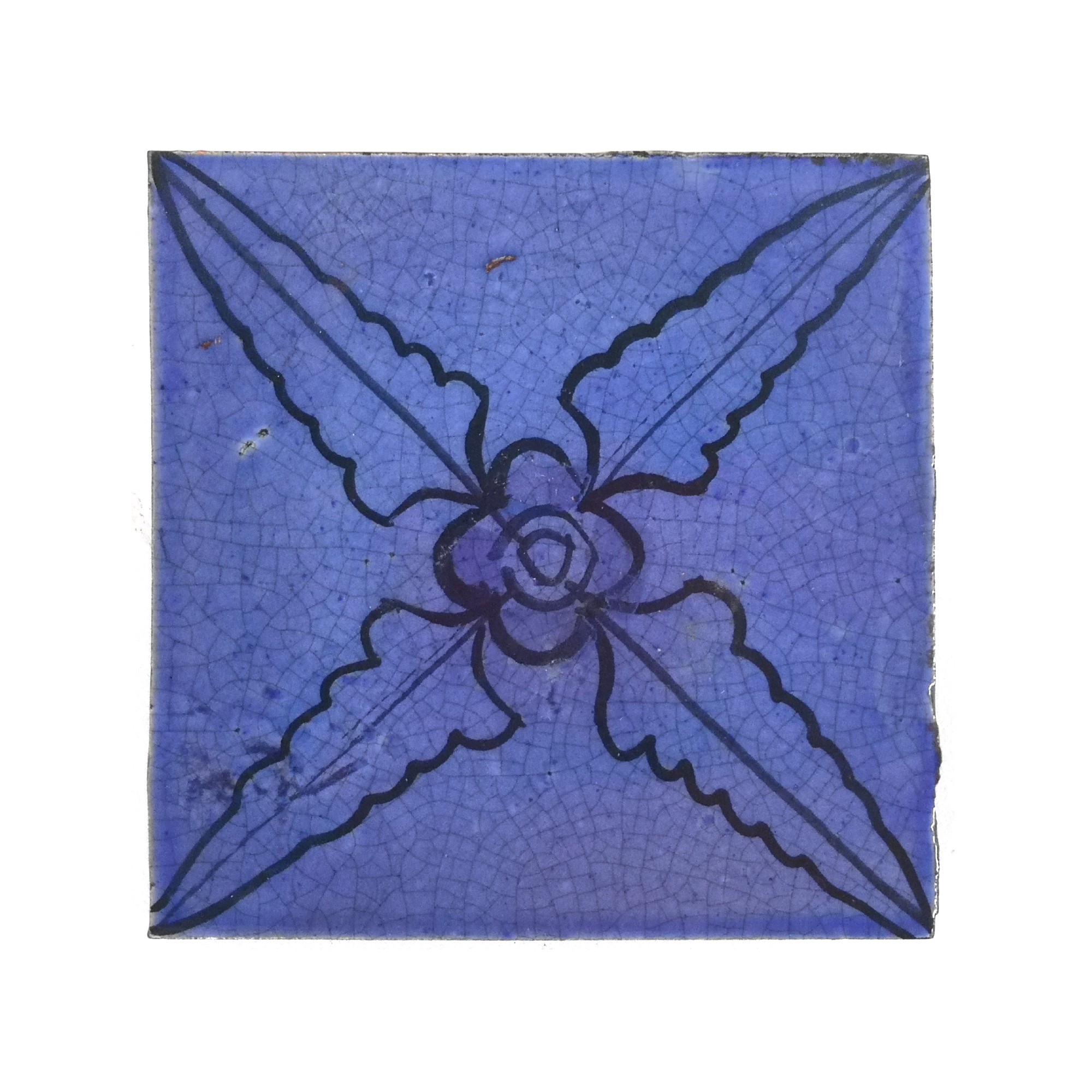 Kachel fleur d'azur Craquelé, blau, T 10 cm, B 10 cm, H 1 cm von fischer's lagerhaus