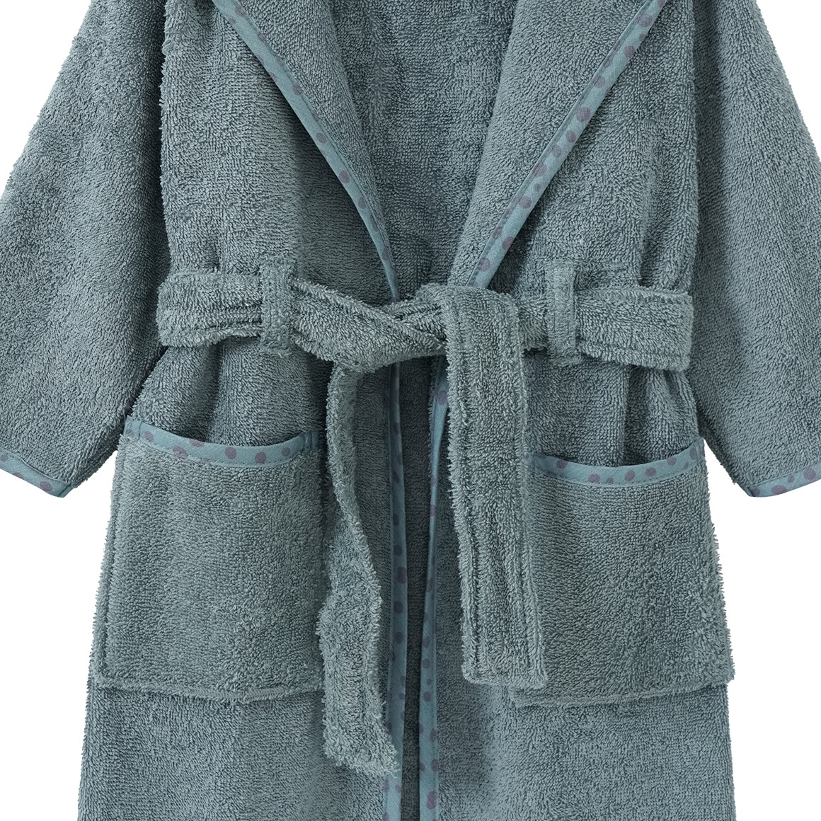 Topomini Baby Bademantel mit Bären-Applikation blaugrau