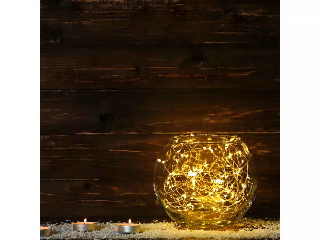 Guirlande lumineuse solaire 400 micro SKINNY Cuivre Cuivre 41,9M