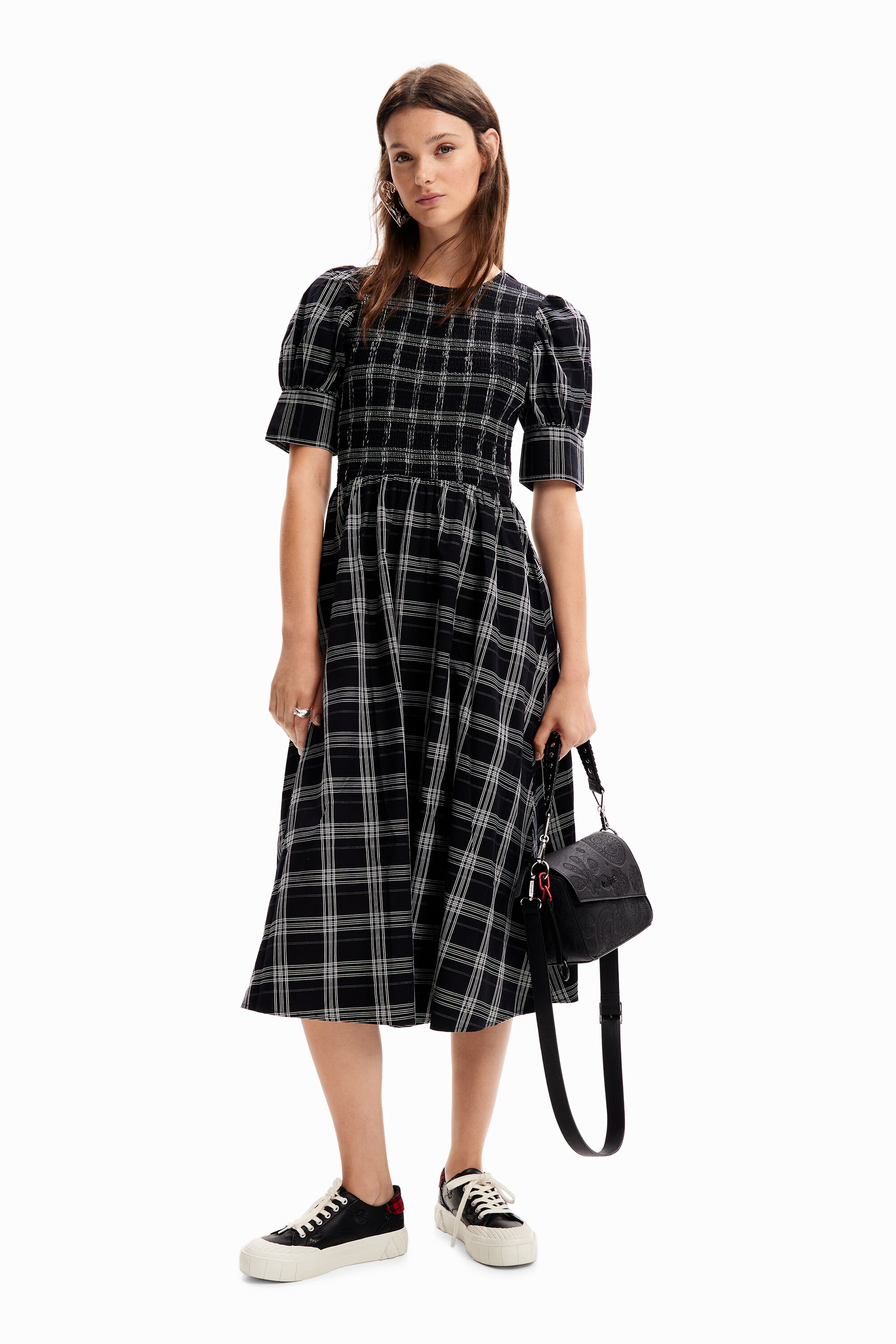 Robe midi carreaux