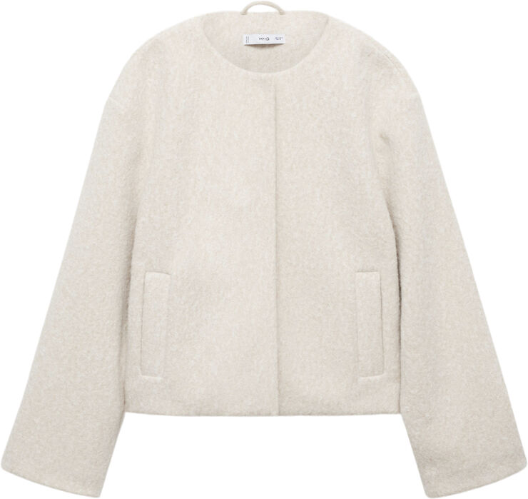 MANGO Jacket with scarf pockets Light beige