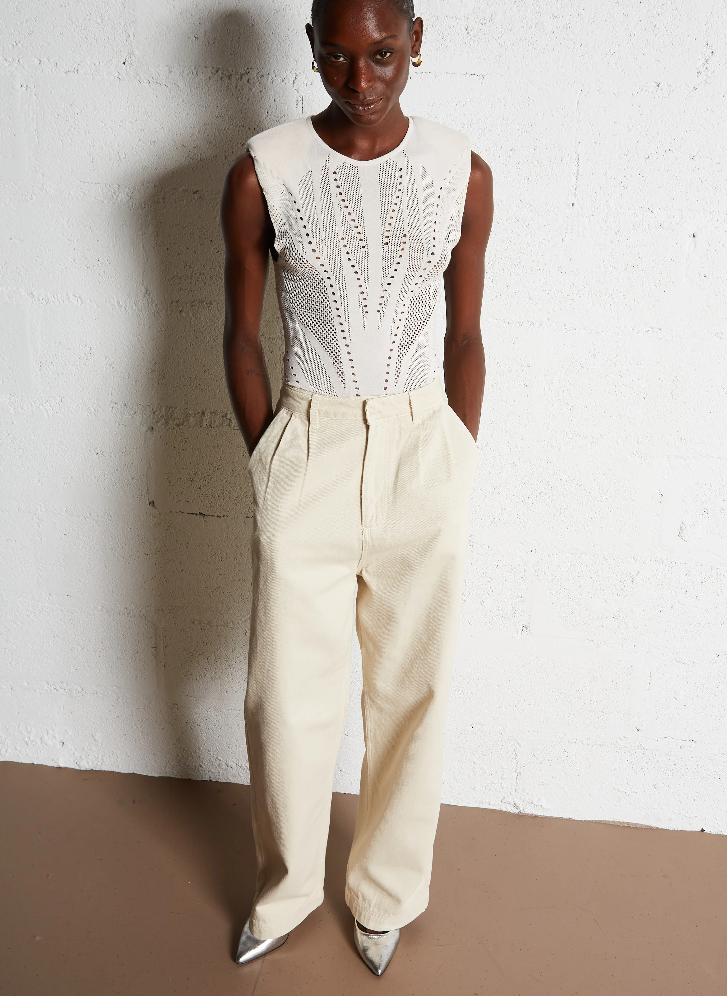 BODHI - Pull col rond en maille | Beige
