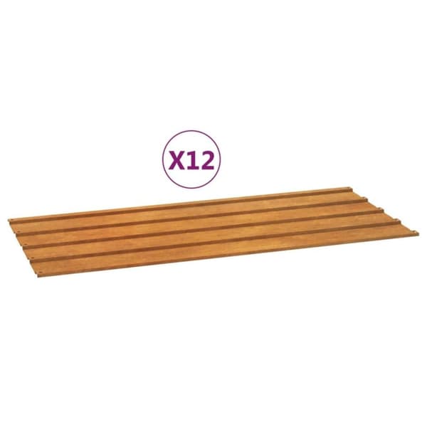 vidaXL Takplater 12 stk rust 100x44 cm cortenstål