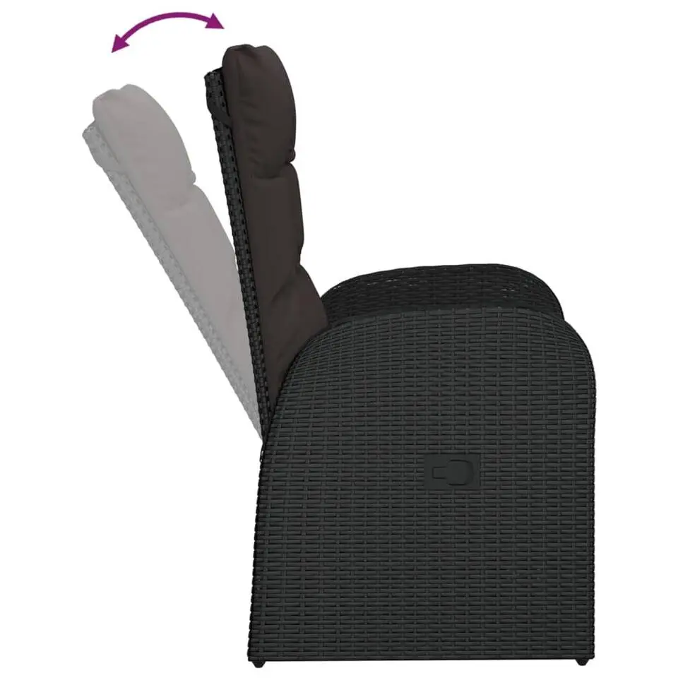 vidaXL - Zitstoel - Zwart - Poly rattan - 2 stuks