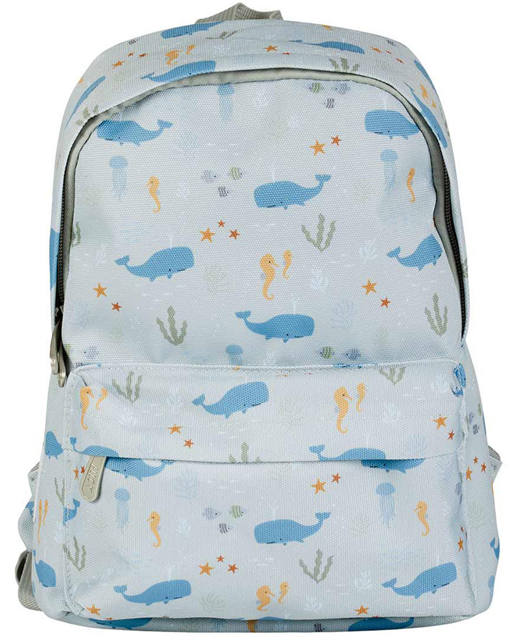 Kinderrucksack LITTLE BACKPACK – OCEAN (22x30x10) in hellblau