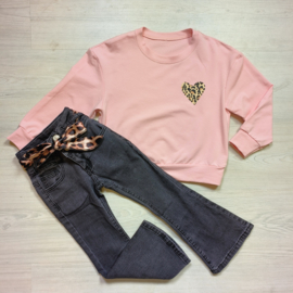 Flared leopard jeans