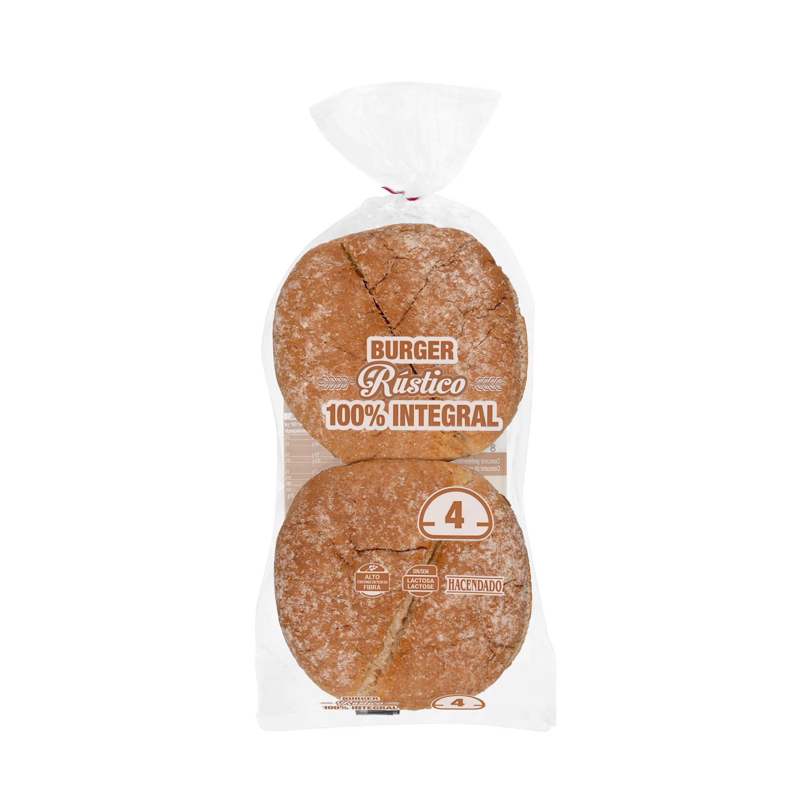 Pain à hamburger rustique 100 % blé entier Hacendado