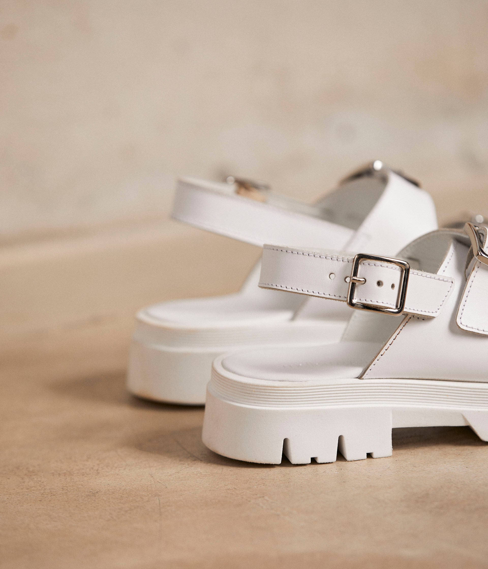 Sandales cuir blanc Noélie