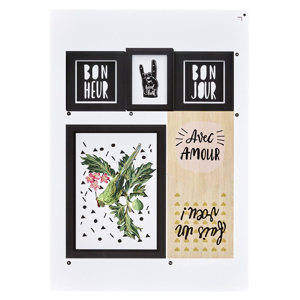Kit 17 stickers déco effet cadre noir