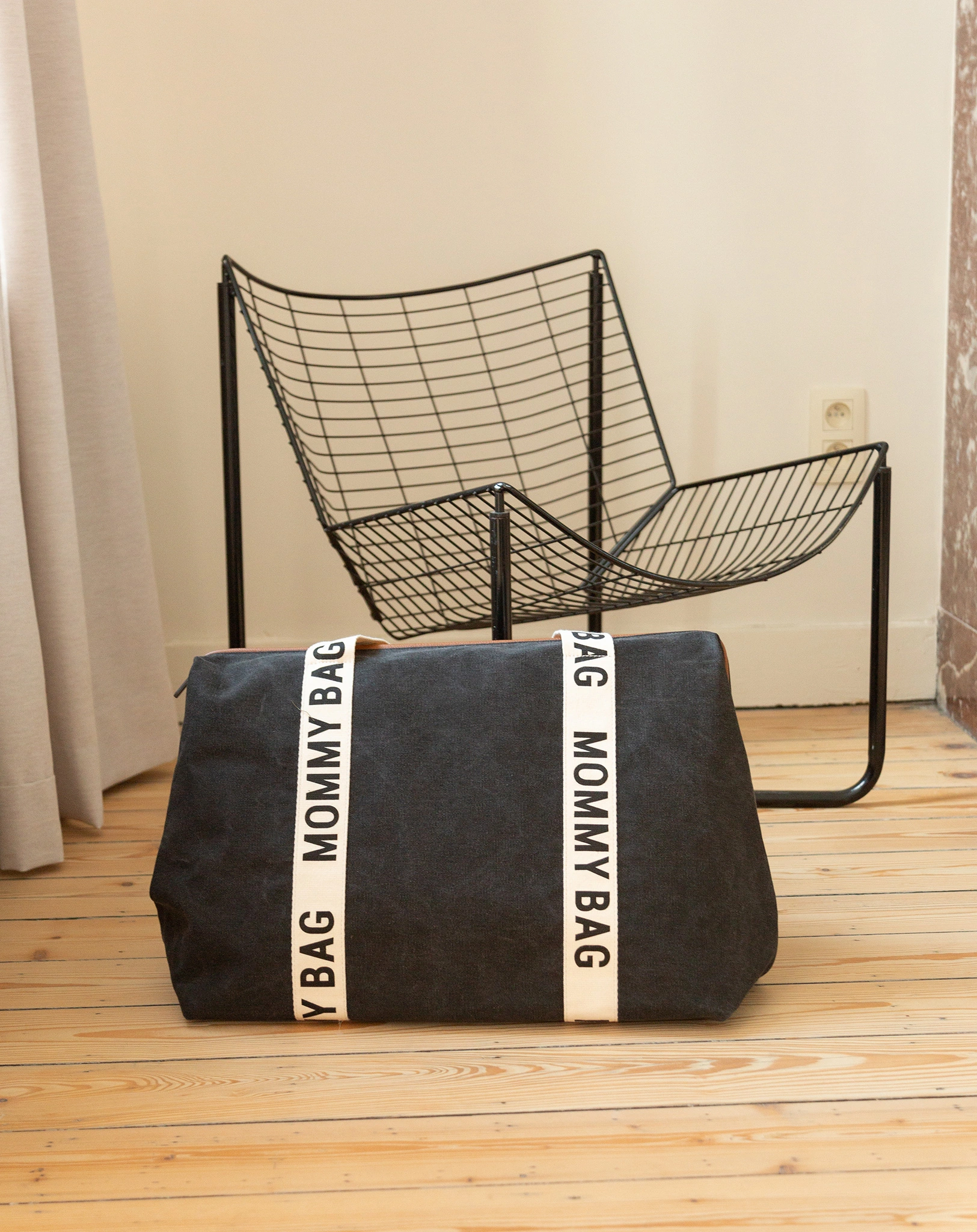 Canvas-Wickeltasche MOMMY BAG SIG (55x35x40) in black