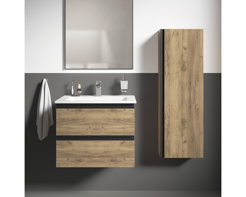 Badkamermeubelset Ideal Standard Connect E BxHxD 62,5 x 50,5 x 47 cm, eiken frontkleur met witte keramische wastafel K8698PB