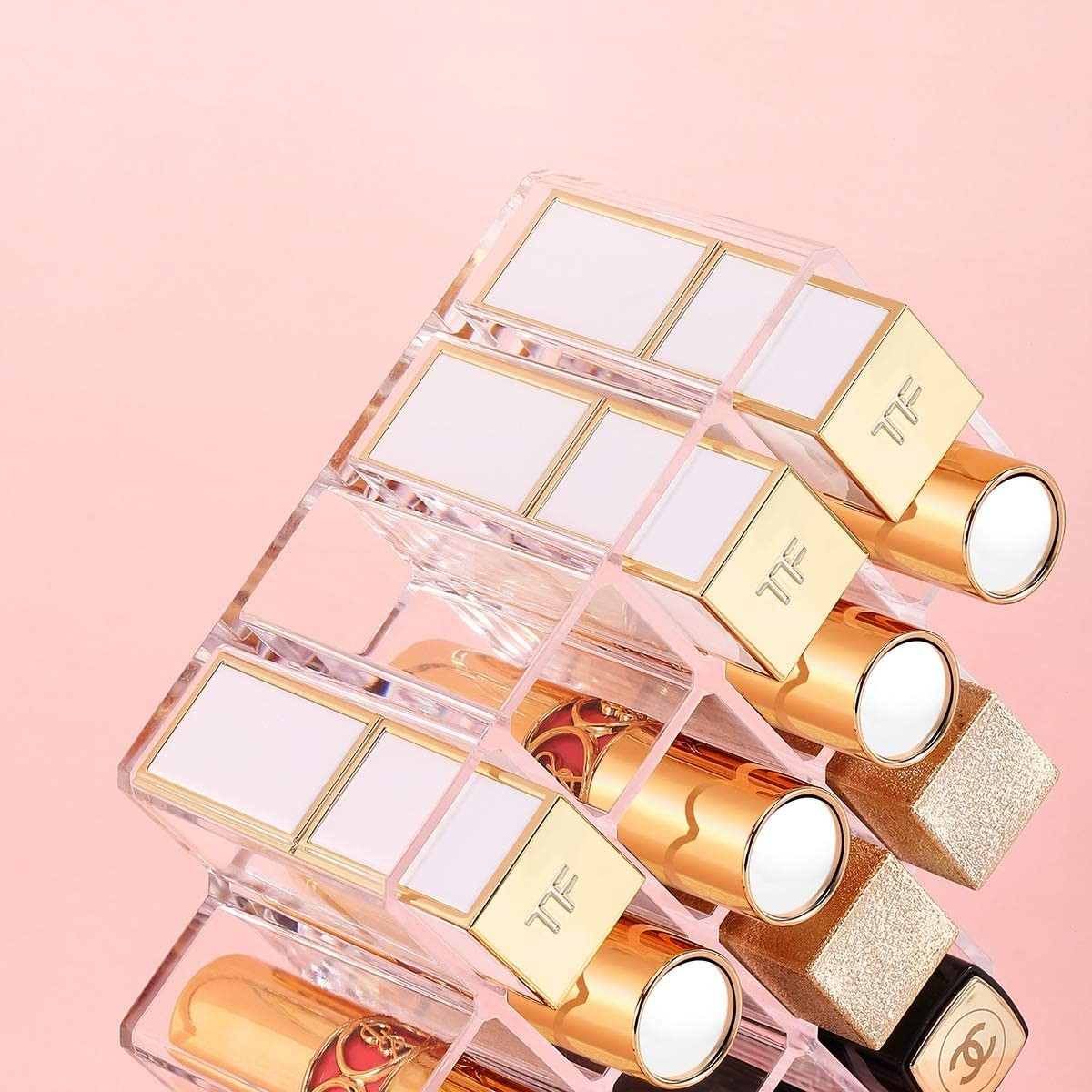 (270x120x65mm) Acryl Beauty Make Up Organizer Lippenstift Aufbewahrungsbox 29 Fächer - Transparent