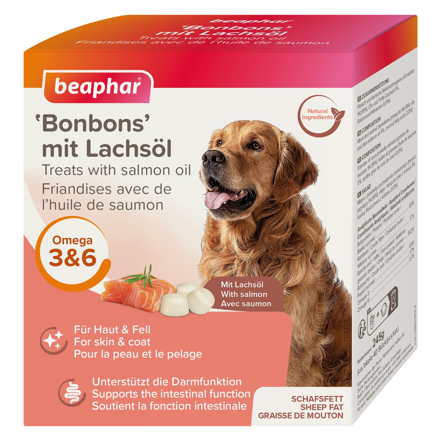 beaphar Bonbons für Hunde  - 245 g - Lachsöl