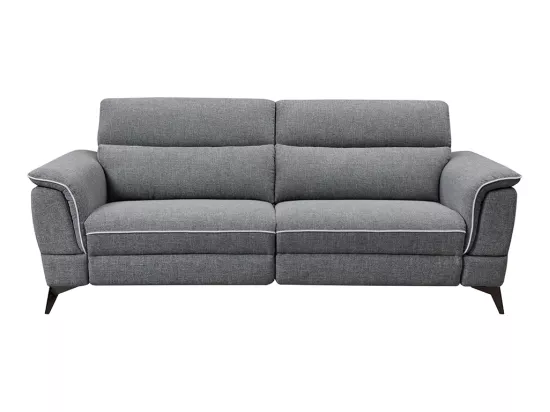 Canapé 3 places relax électrique en tissu gris MACARI