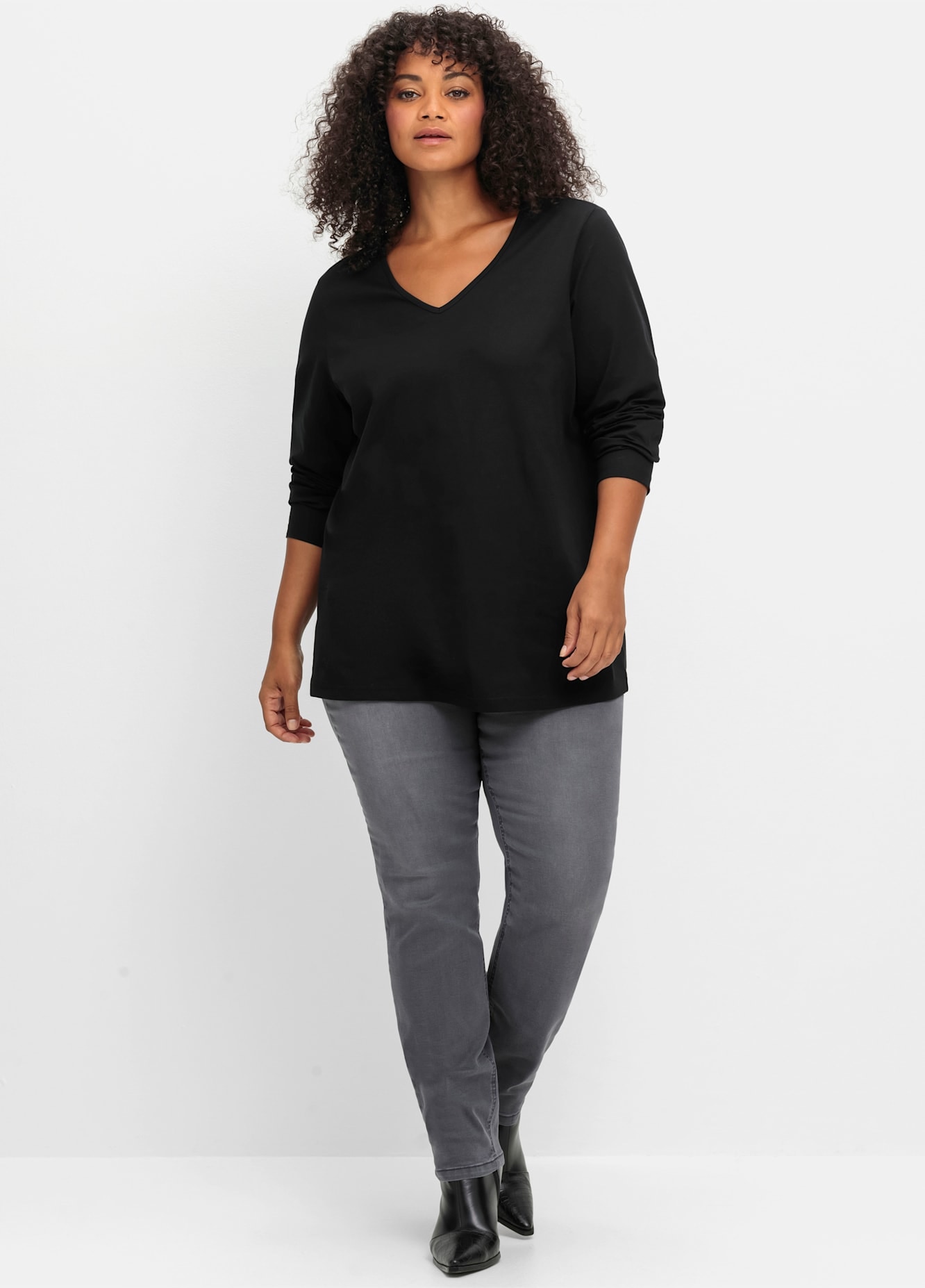 Sheego V-Shirt »Langarmshirt« 1 Stk.