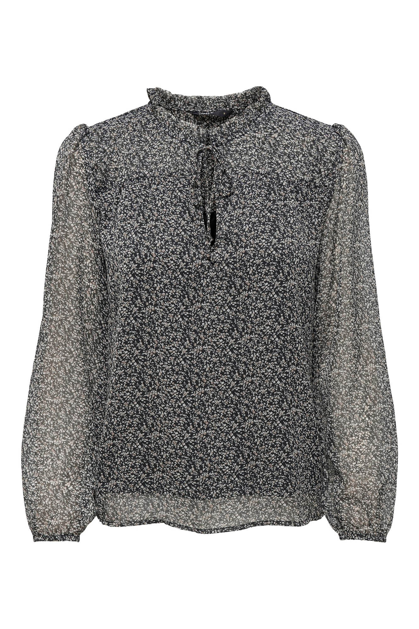 Blusa de manga comprida com gola alta falsa