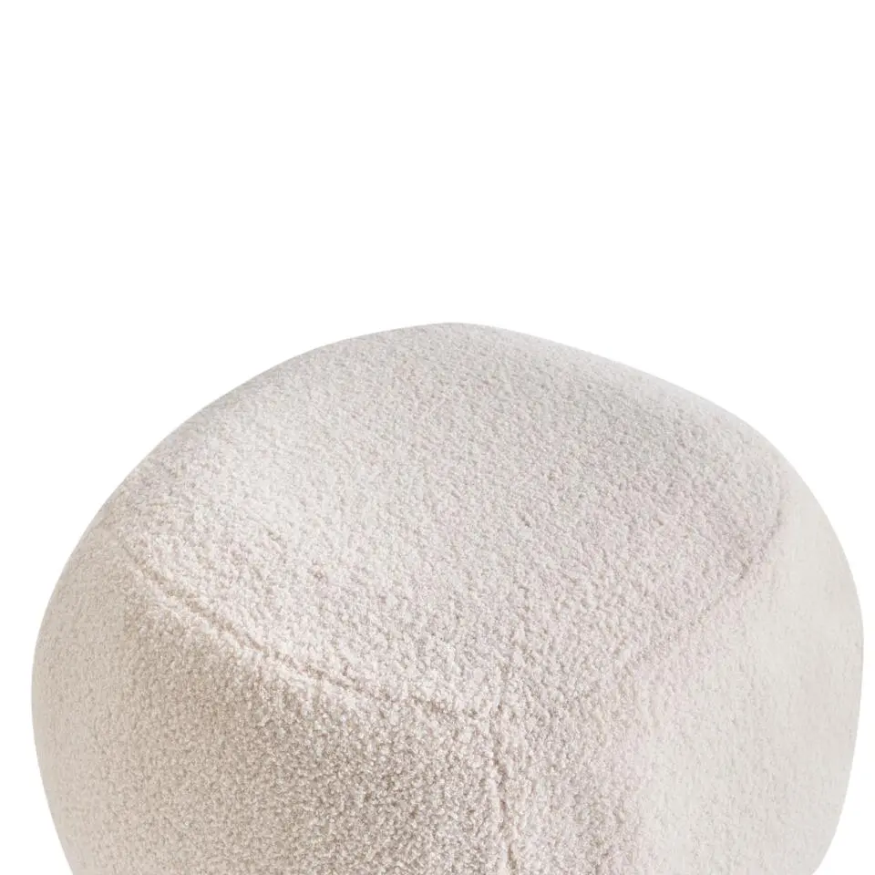 BARRON - Poef - Gebroken wit - Bouclé