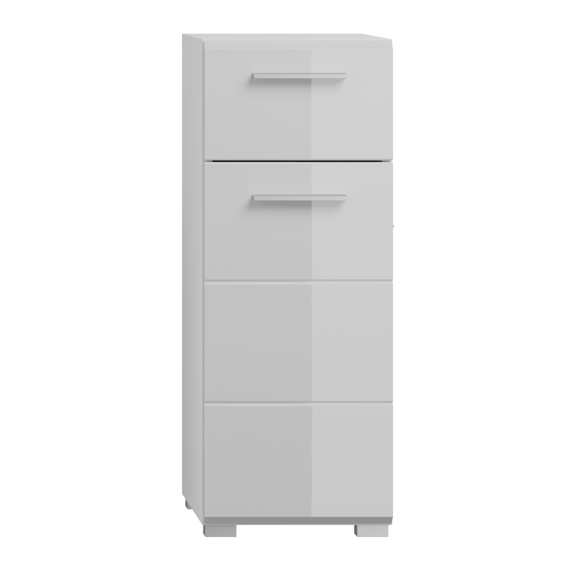 Standschrank LINA - weiß Hochglanz-weiß - 30 cm breit