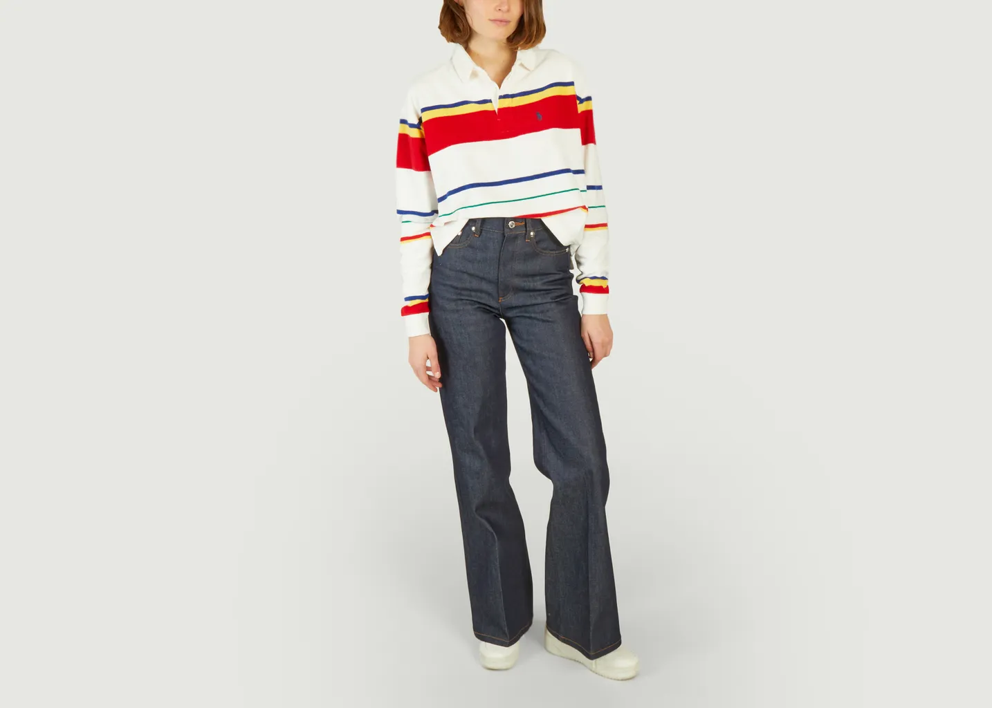 Chemise De Rugby Rayée En Coton Éponge Polo Ralph Lauren