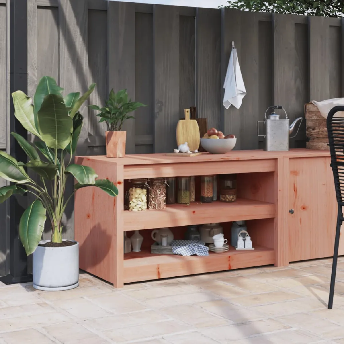 vidaXL Armoire Cuisine Extérieure - 106x55x64 - Bois Douglas