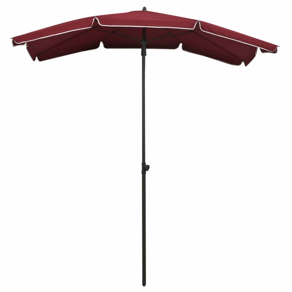Parasol de jardin avec mât 200 x 130 cm rouge bordeaux