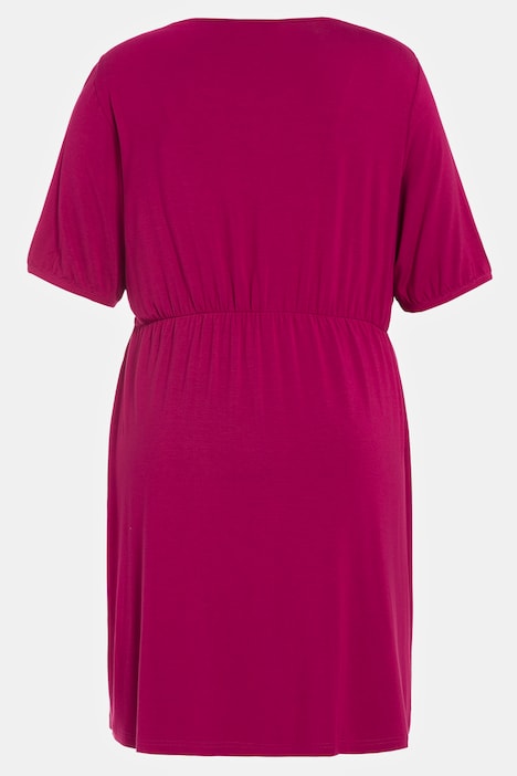 Bellieva-Kleid, Jersey, V-Ausschnitt, Halbarm, Quernaht