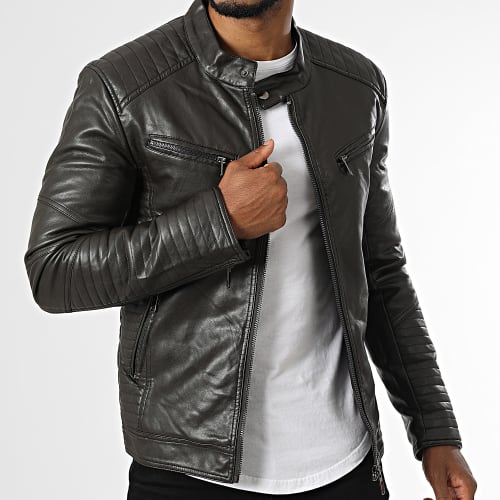 Veste Biker 5033 Marron Foncé