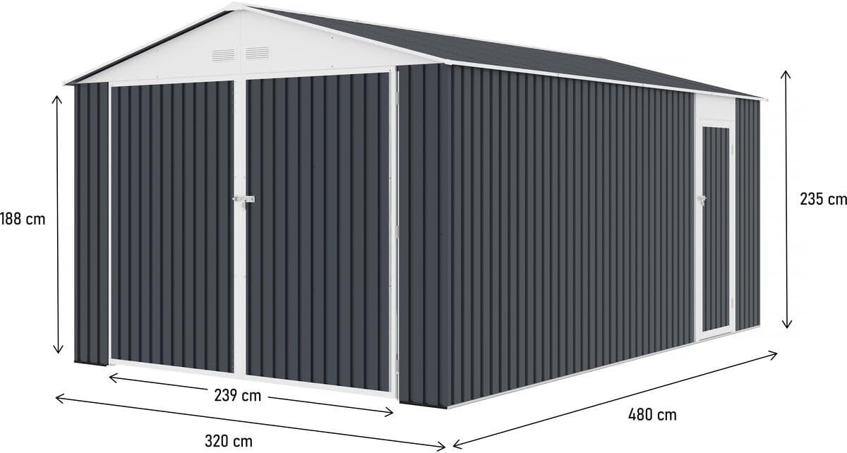 Habitat et Jardin Metallgarage Houston 15,36 m² - Anthrazit