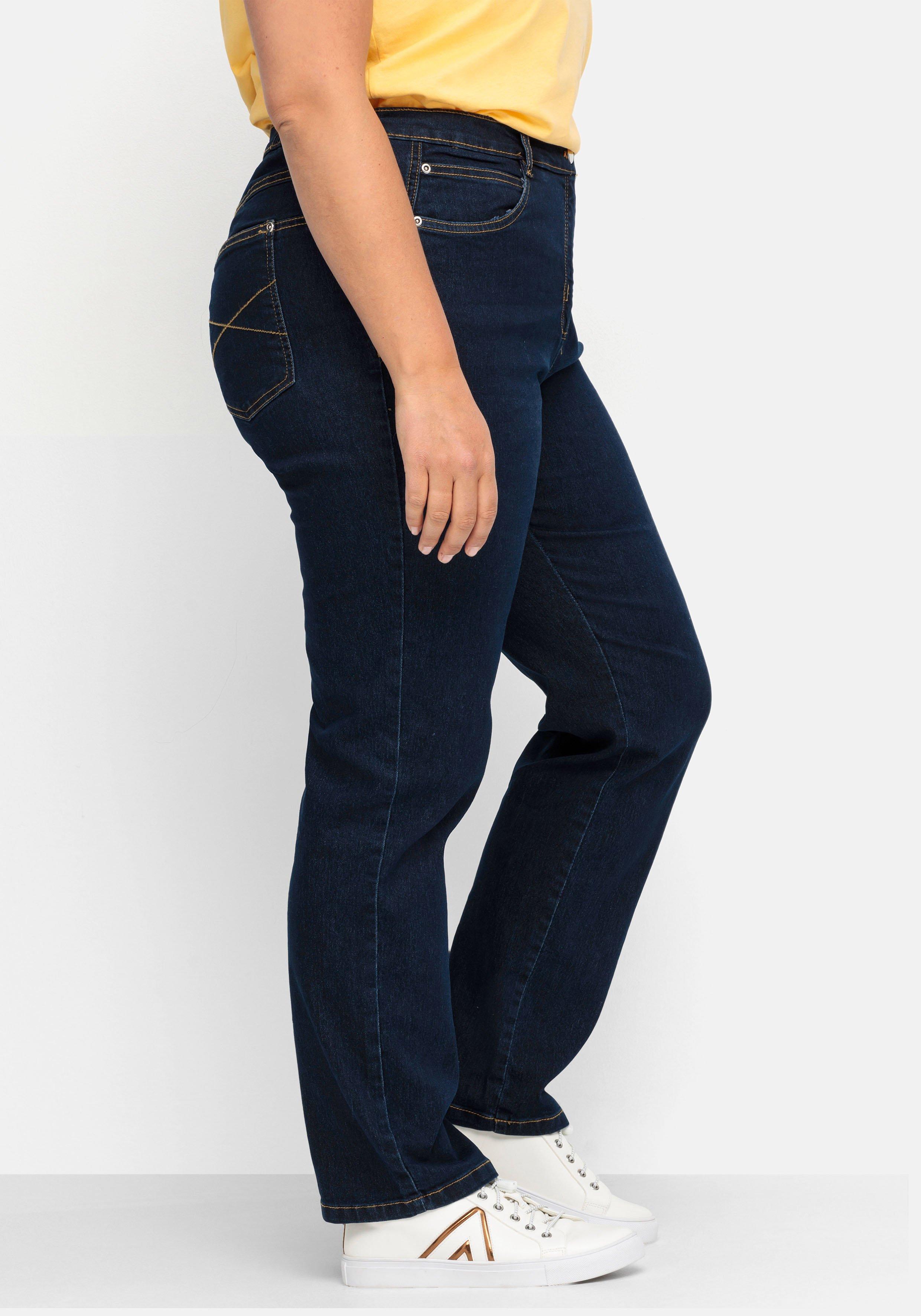 Gerade Stretch-Jeans mit Komfortbund