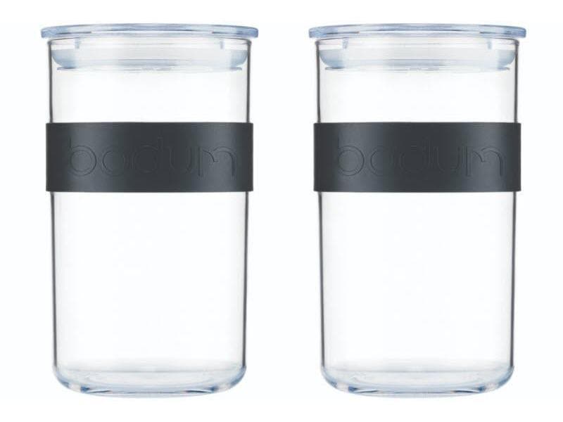 Bodum Vorratsglas Presso 2 Stück, 1 l, Schwarz/Transparent Vorratsbehälter