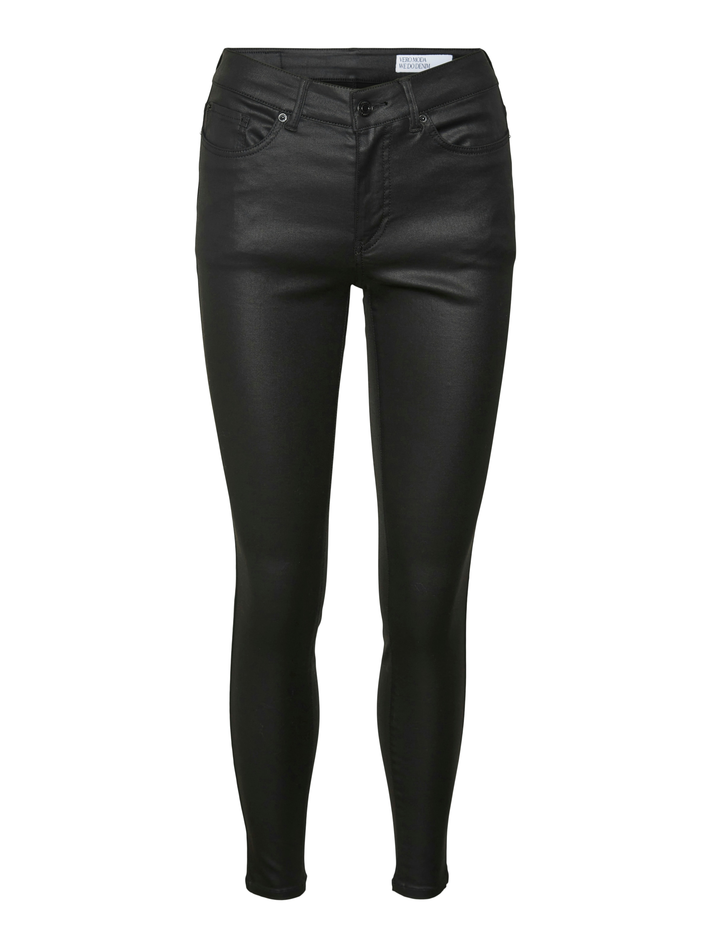 Vero Moda Skinny-fit-Jeans »VMFLASH MR SKINNY COATED PANTS NOOS« mit beschichteter Lederimitat Optik
