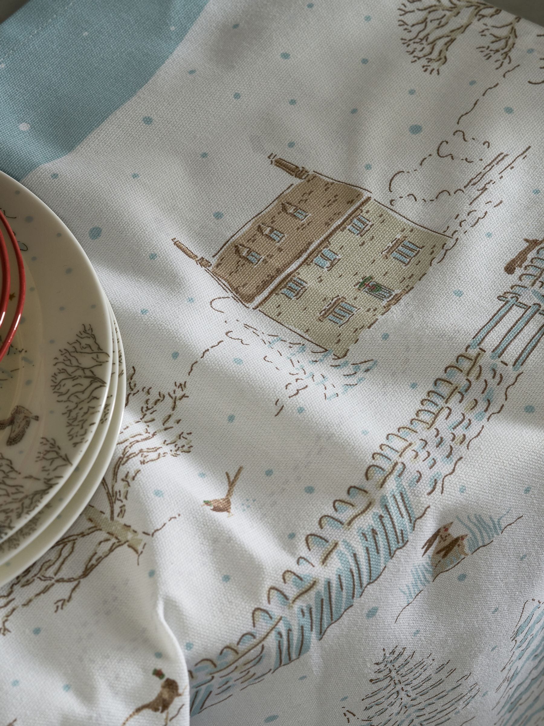Sophie Allport Snowy Cottage Tea Towel