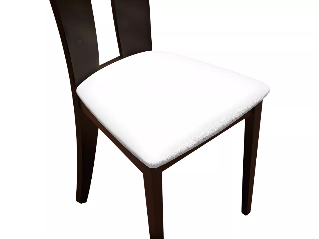 Lot de 6 chaises TIFFANY - Hêtre massif - Coloris : Wengé et blanc