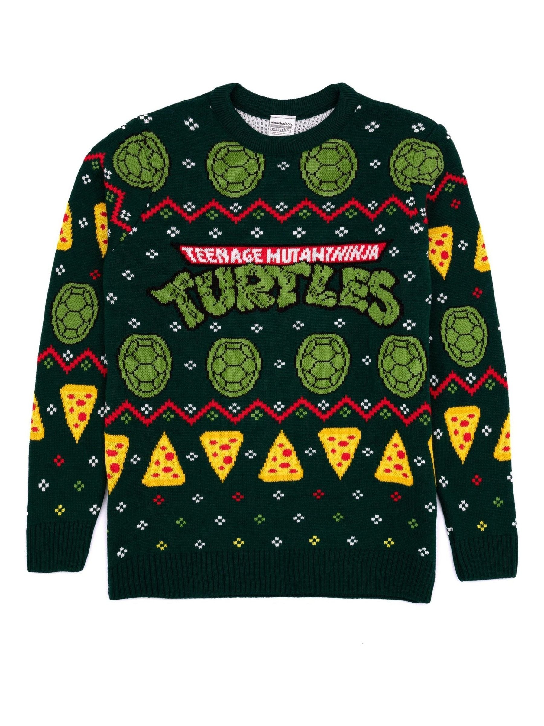 Zwart met Ninja Turtles - Vanilla Underground - Kersttrui voor heren