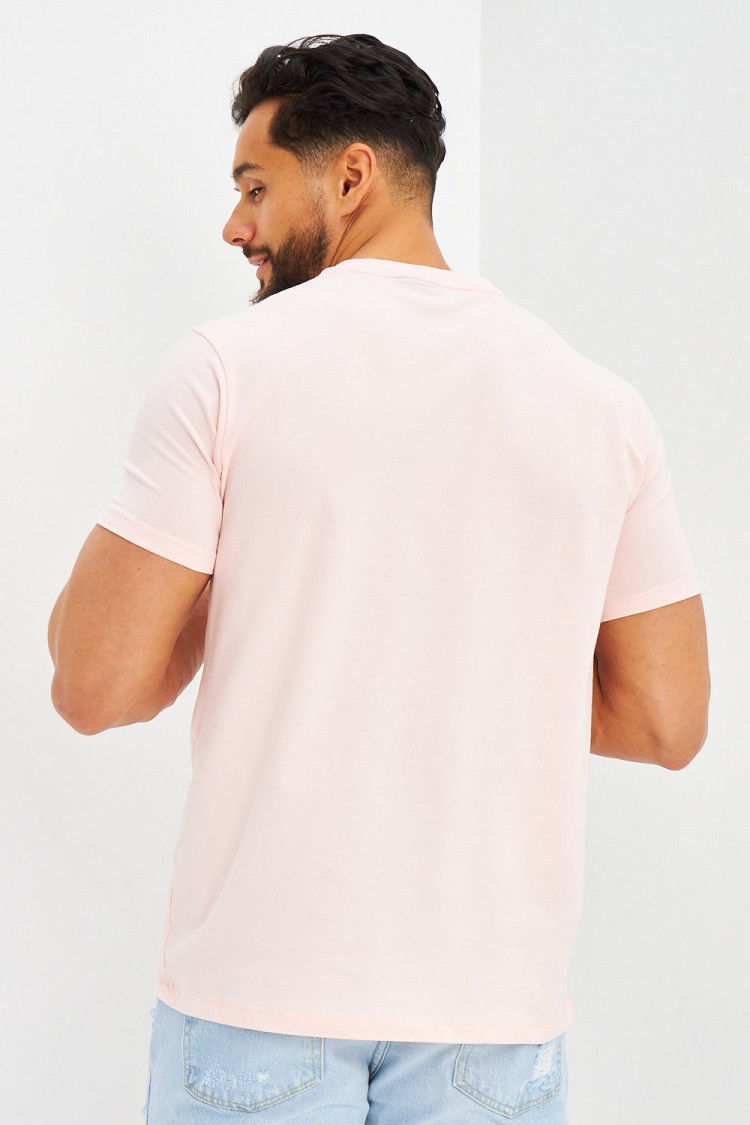 T-shirt basique logo Brentiny brodé rose