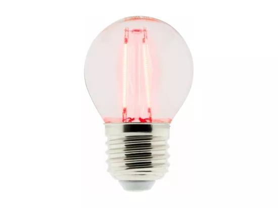 Ampoule LED déco filament Rouge 3W E27 sphérique - Elexity - Zenitech