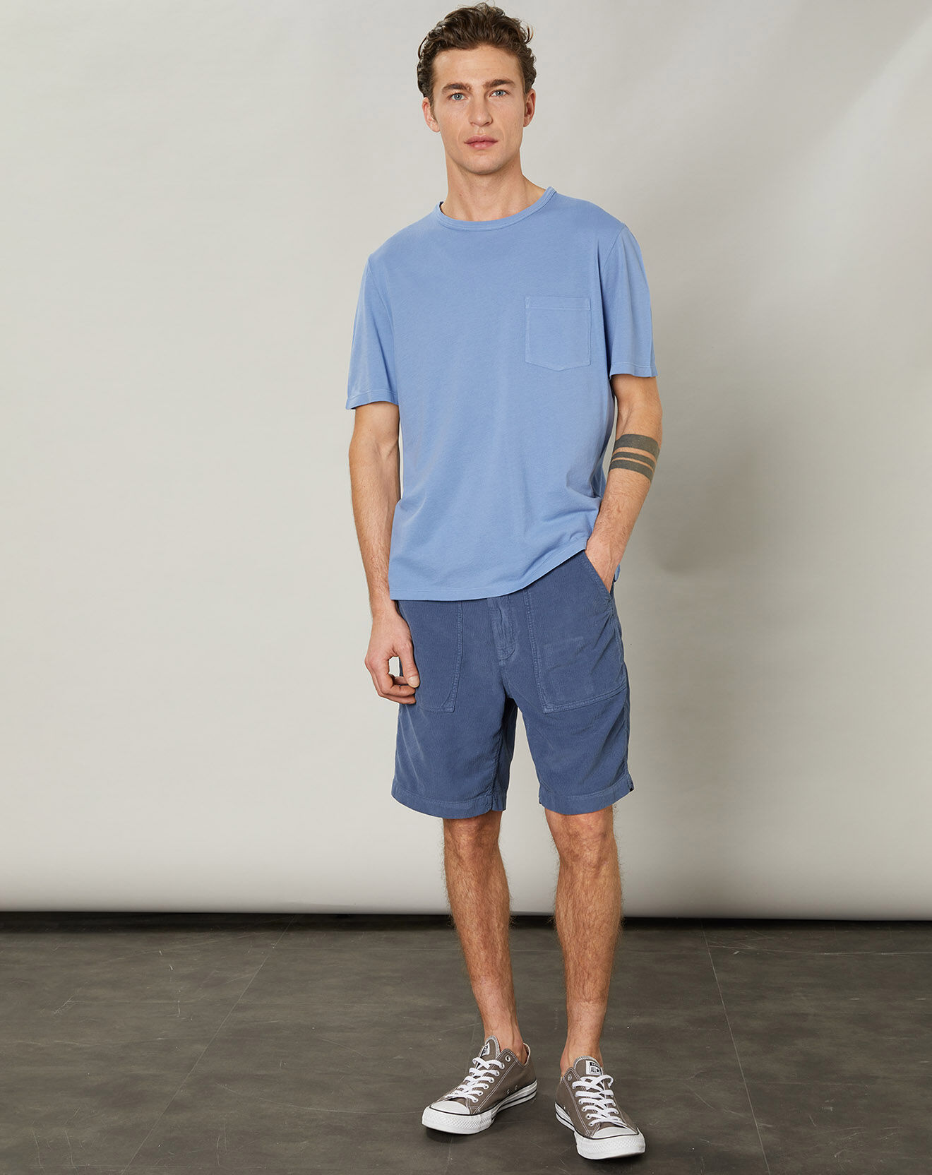 Hartford T-Shirt piqué Pocket chambray
